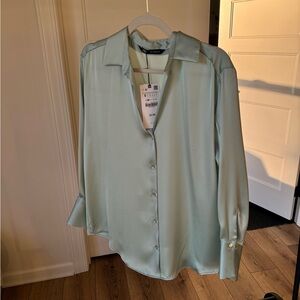 New Zara satin shirt.